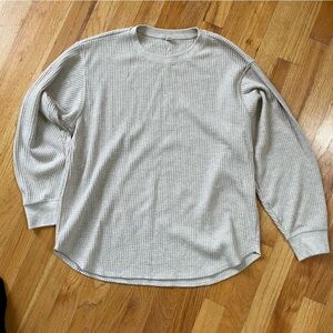 Uniqlo oatmeal Heather thermal loose fit Top M